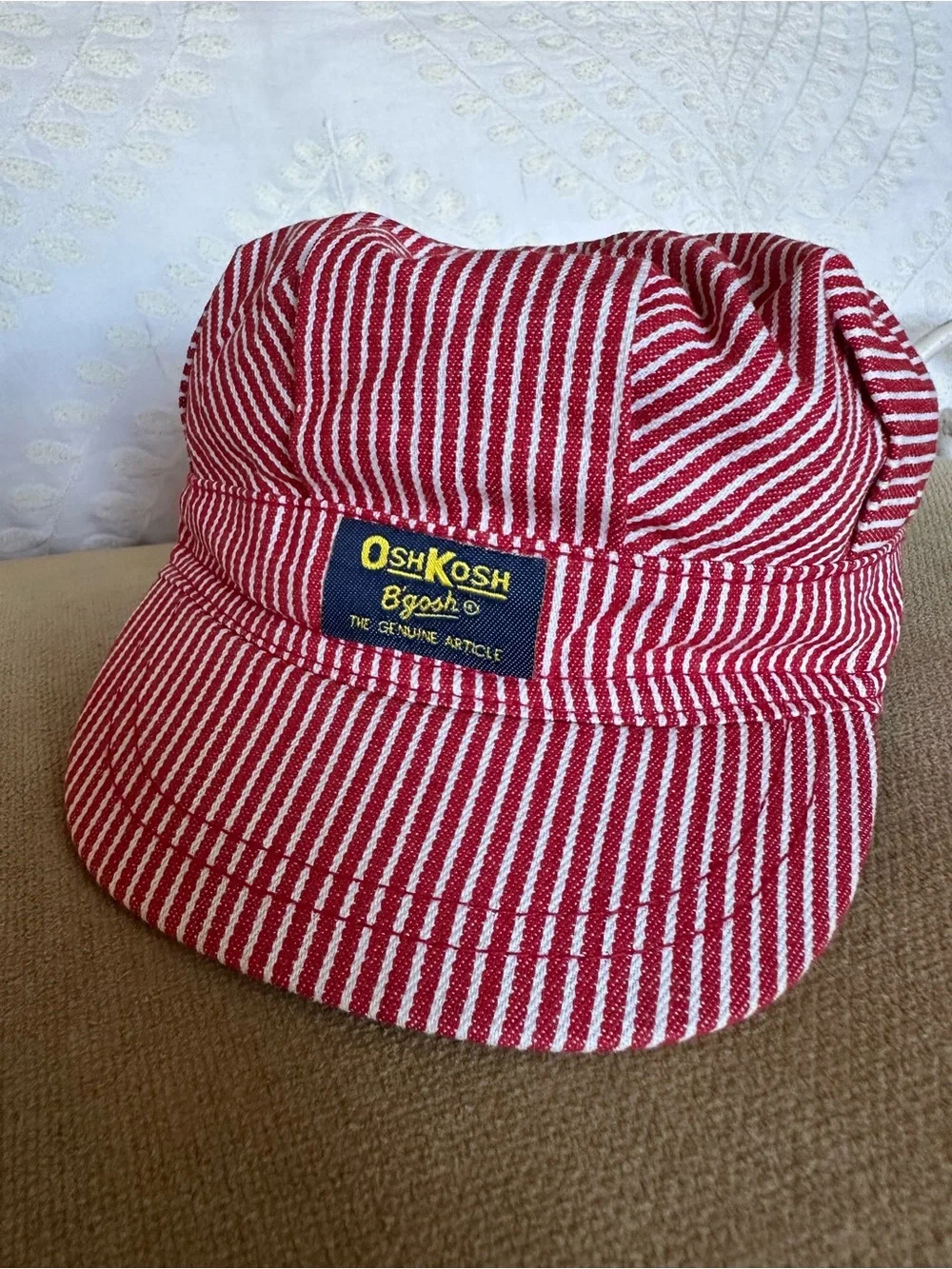 Oshkosh B’gosh Kids Red Striped Overalls + Cap Halloween Costume Train Engineer